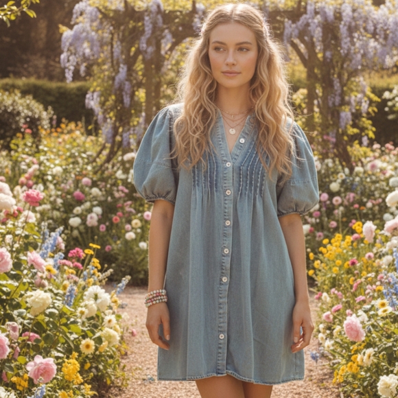 JODIFL Dresses & Skirts - Just In! JODIFL Blue Puff Sleeve Mini Dress